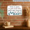 2D Flat, 1pc Vintage Aluminum Wall Art Sign with Inspirational German Quote & Seagull Design - 8.0X12.0 inch Rustic Metal Plaque for Home, Office