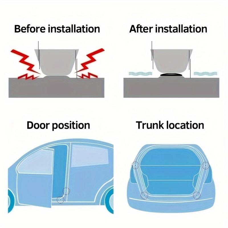 12pcs Car Door Damping Gaskets Silicone Shock Absorber Pads for Enhanced Protection Soundproofing Anti-Collision