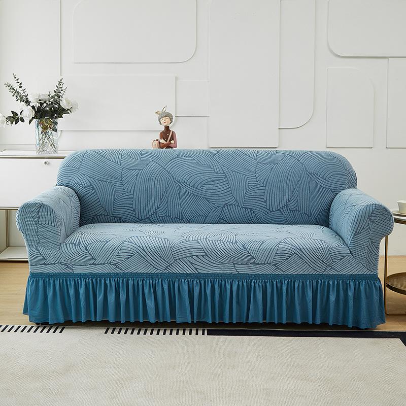 Elastic Jacquard Skirt Sofa Cover, All-Inclusive Universal Cover, All-Season Universal Sofa Cover, Anti-Cat Scratch Cover