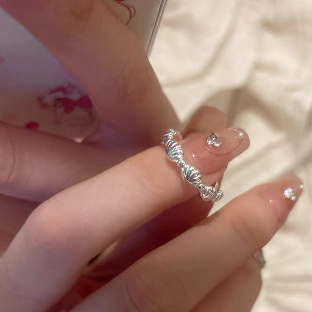 Sterling Silver Niche Design Open Ring: Korean Style, Stackable, Colorfast, Light Luxury