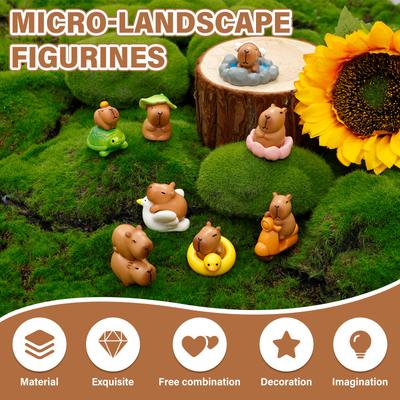 13/26 Mini-Capybara-Figuren aus Kunstharz, Capybara-Blumentopf, Schreibtischdekoration, Zubehör für DIY-Kuchen, Garten, Mooslandschaftsdekoration