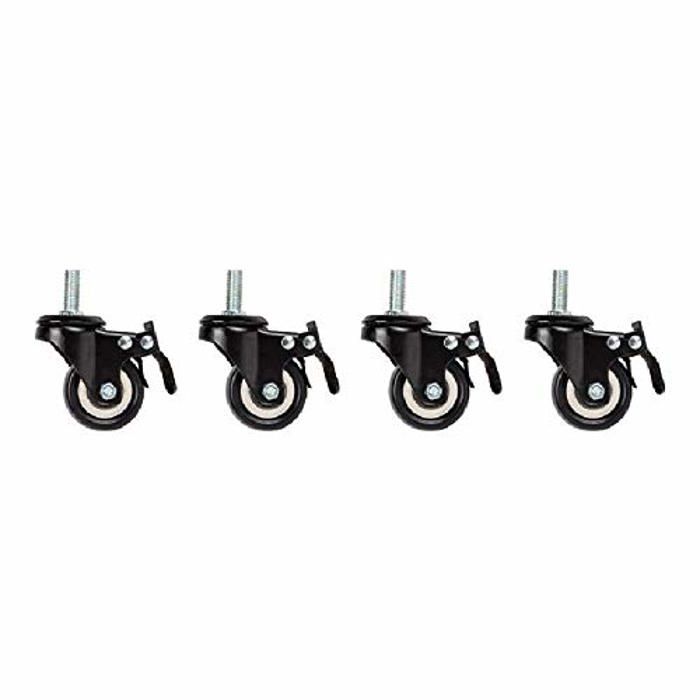 Roues Pour Rack - LANBERG - Modèle 19 - Noir - Avec Filetage - Avec Frein