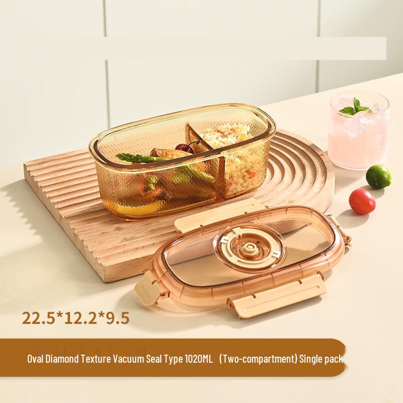 RuHan Glass Divided Lunch Box with Vacuum Seal