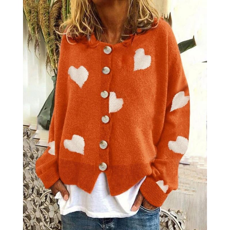 Women Loose Long Sleeve Single Breasted Knit Cardigan Sweater Outerwear