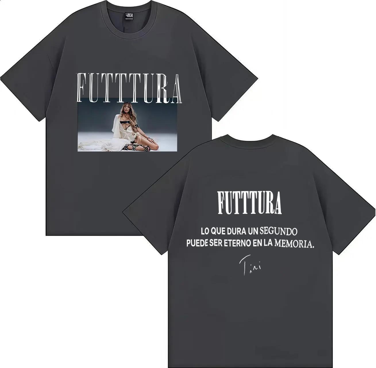 

2026 Trendy Hot Singer TINI Futttura Tour Product Printed Aesthetic Y2K Summer Print 100 Pure Cotton Breathable Loose Tshirt S