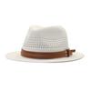 Panama Hollow Jazz Straw Hat Men's and Women's Summer Mountaineering Sunscreen Sun Hat Breathable Fashion Top Hat Beach Hat