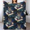 Galactic Cat In Space Throw Blanket Decorative Soft Throw Blanket for Couch Sofa