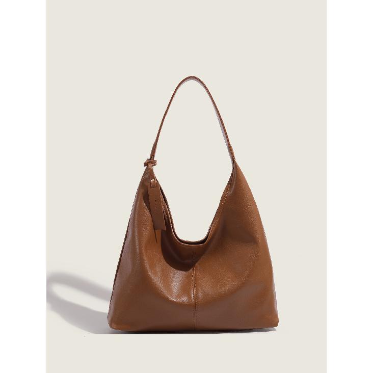 2025 Autumn Winter Simple Soft Leather Single Shoulder Underarm Bag Retro Large Capacity Commuter Crossbody Single Shoulder Bag Large Bag