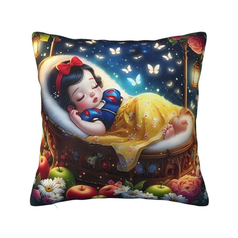 Disney Schneewittchen und die sieben Zwerge Kissenbezug Cartoon Fantasy Film Anime Weiches Luxus-Kissen für Sofa Heimdeko
