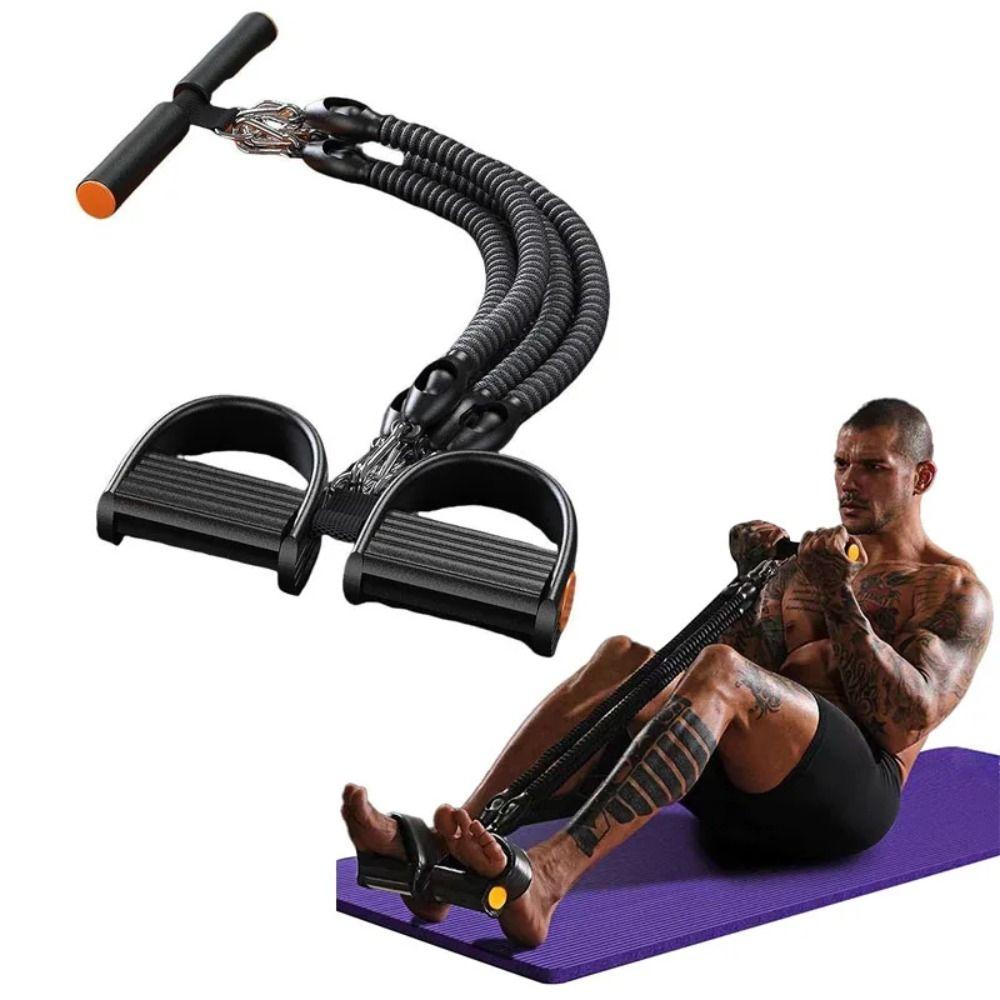2/3/4-Strand Pedal Tension Rope Tension Rope with Handle & Pedal  For Abdominal Muscle Toning
