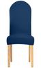 Cover Chair Rounded Backrest Navy Blue Velvet