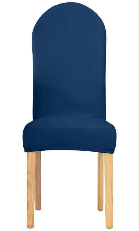 Cover Chair Rounded Backrest Navy Blue Velvet