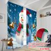 2pcs,2D Plane Printing Popular Curtain Panels Cute Snowman Christmas Scene (3) 100% Polyester (without Rod) Holiday for Bedroom,