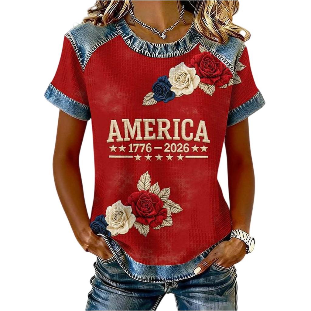 Damenmode Lässiges Oberteil mit Buchstabenaufdruck