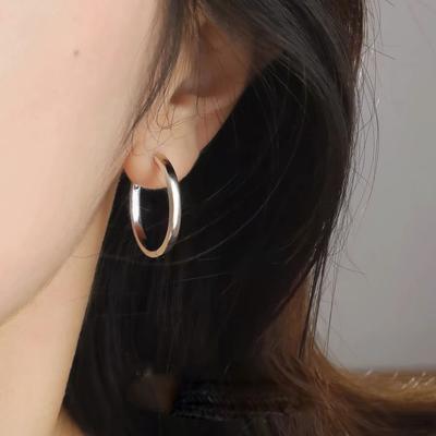 BF CLUB 925 Silver Earrings For Women Trendy Gold Circle Earring Jewelry Prevent Allergy Party Accessories