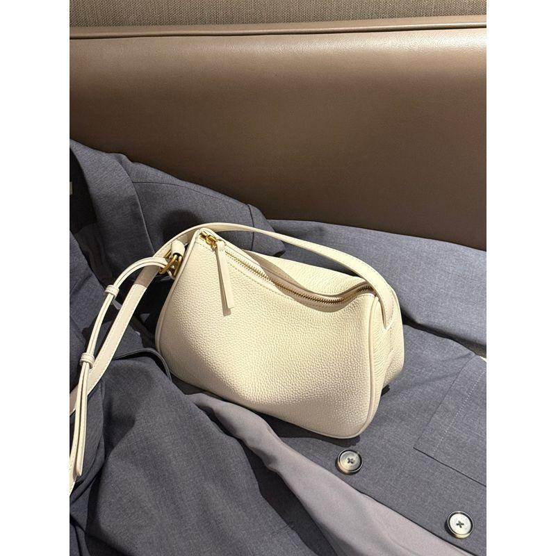 

Summer New Arrival Fashion Cowhide Soft Leather Niche Style Shoulder Messenger Bag Genuine Leather Women s Dumpling Bag Work Clothing Underarm Bag Beige