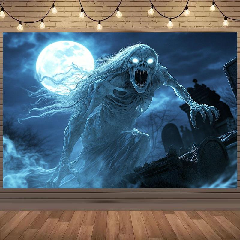 Halloween Horror Ghost Background Cloth: Ghosts Are Approaching, Creating the Most Terrifying Festive Atmosphere!