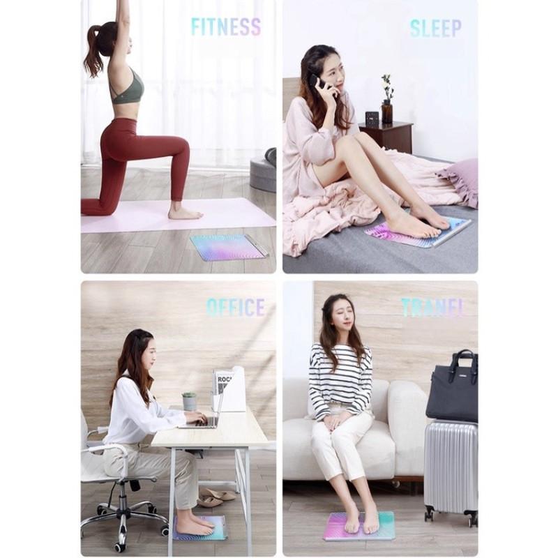 EMS Intelligent Foot Massage Machine Double Pulse Slim Leg Dazzling Therapy Pads Micro-current Stimulation Device