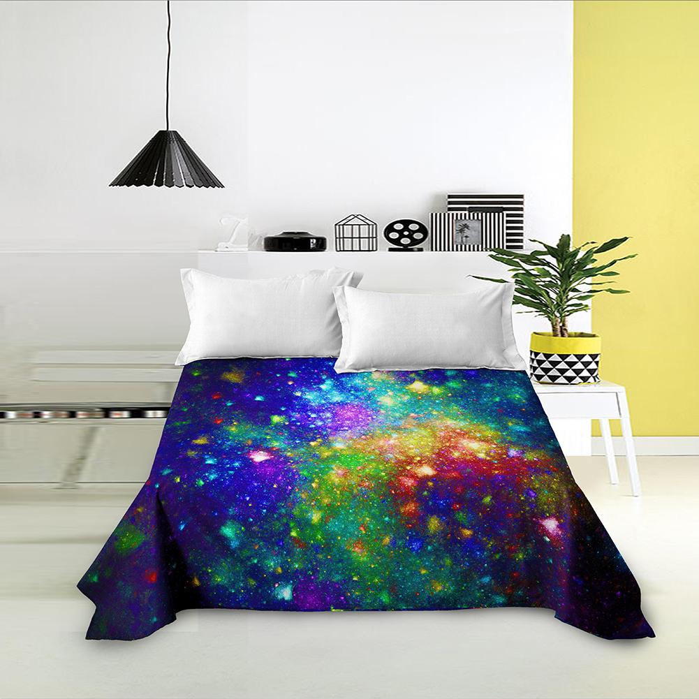 Galaxy Weltraumdruck King Queen Spannbettlaken 3D Sternenhimmel Bettwäsche Laken Universum Weiches Polyester Bettwäsche Leinen für Jungen Teenager Erwachsene