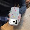Korean ins style niche spring color flowers are suitable for Apple 17ProMax mobile phone case iphone15 new 16pro girl 17pro transparent fine flash