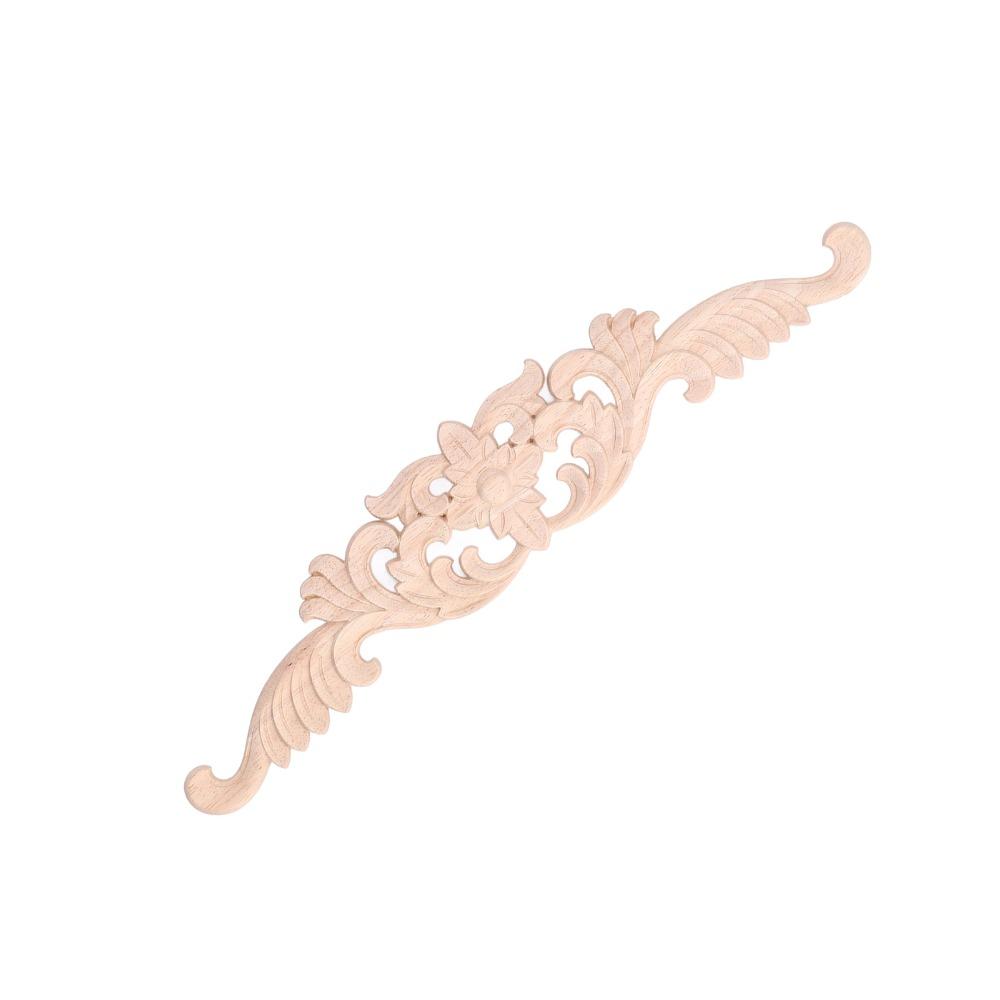 Long Design Wood Carved Applique 40x8cm Cabinet Furniture Decoration Bed Door Decoration