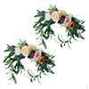 2 X Artificial Leaves Silk Flower Panel Door Window Wreath Wedding Decor