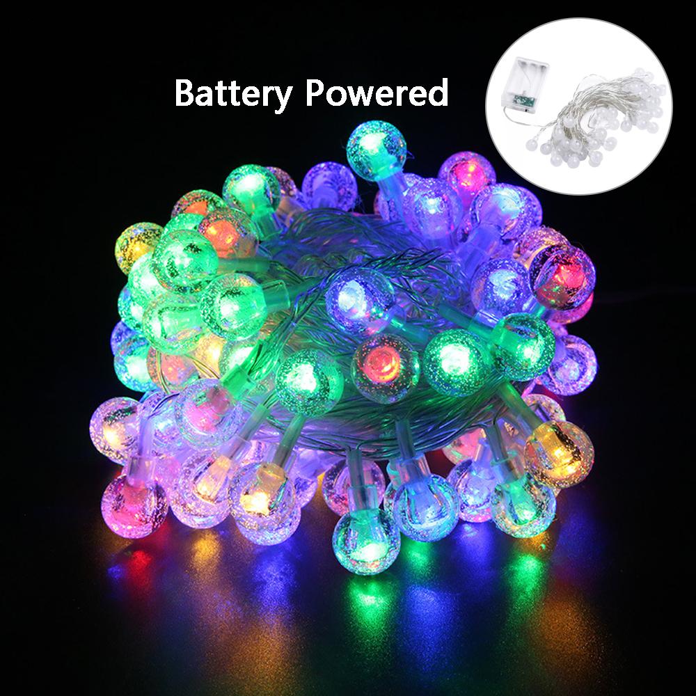 USB/Battery Powered Crystal Ball LED String Lights 1.5M 3M 6M Fairy Lights Garlands For Christmas Party Outdoor Decoration