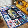 Custom Name Stitch Floral Living Room Non-Slip Area Rug Soft Carpet for Bedroom Kids Playroom Sofa Office Home Decor Doormat