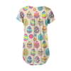 Women's Easter Short Sleeve Tops Loose Tops Casual Oversized Tops Pleated Tops Button Tie Tops Women