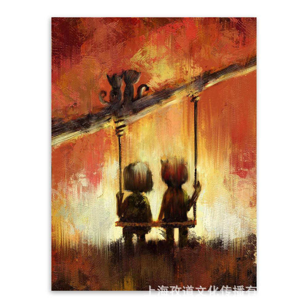 

Маленький ангел и дьявол, украшение для гостиной, спальни, постер, картина, декор для детской комнаты, холст, настенные художественные постеры и принты 21*30cm