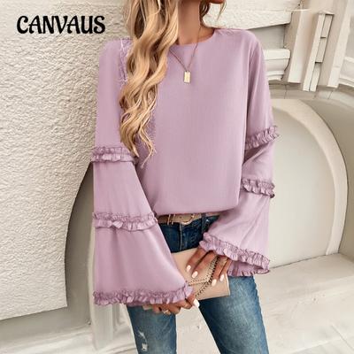Women's Autumn and Winter New Temperament Celebrity Loose Flare Long-sleeved Blouse