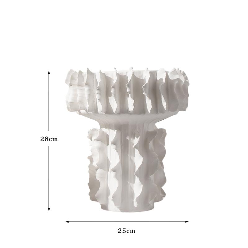 White Thread Lace Ceramic Vase Frosted Abstract Handicraft Ornament Flower Arrangement Accessories Home Decoration Vases Pots