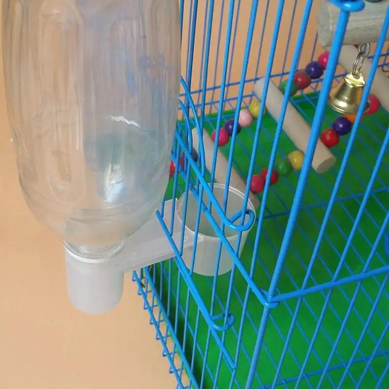 Plastic Pet Bird Drinker Feeder Water Bottle Cup Cat Chicken Pigeon Parrot Hamster Double Nozzle Guide for Family Garden.