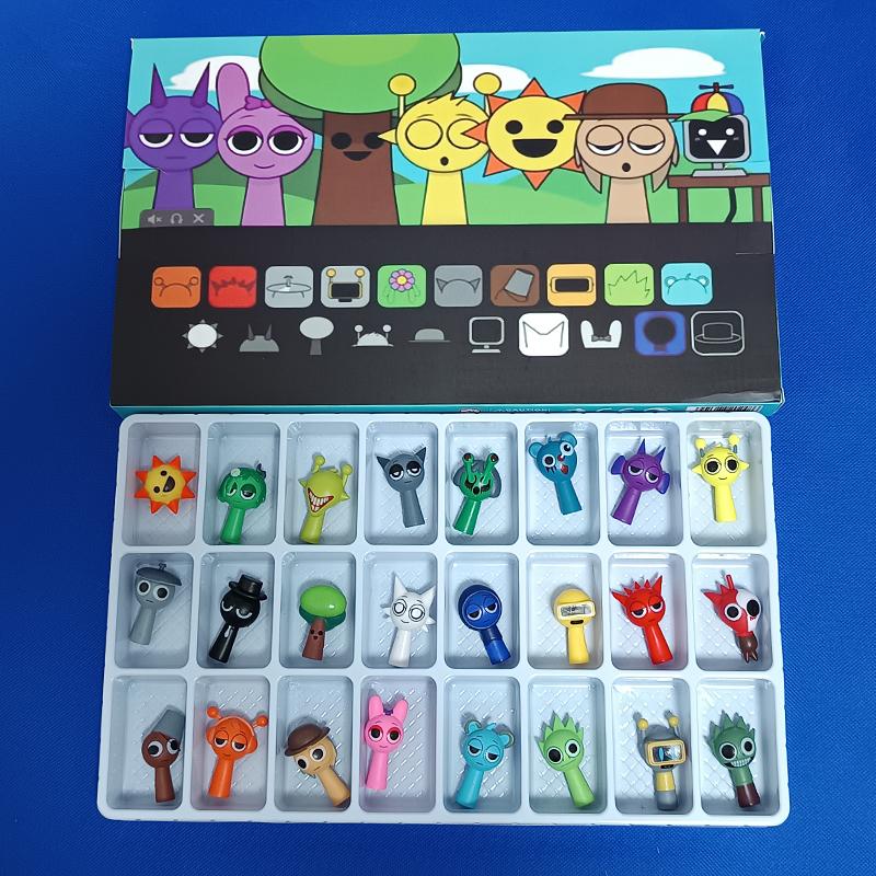 24Pcs 4.5Cm Funny Sprunki Figuras Model Pvc Sprunki Game Action & Toy Figuresgiving Game Fans Birthday Gifts