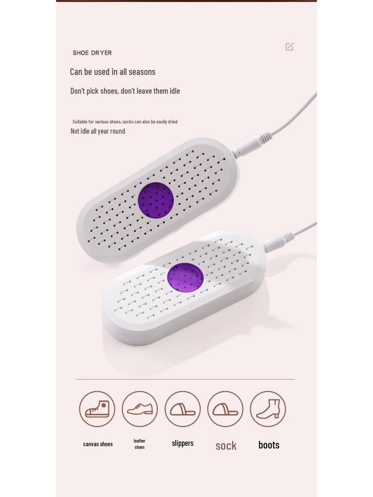 USB Shoe Dryer Deodorizer for Student and Home Use