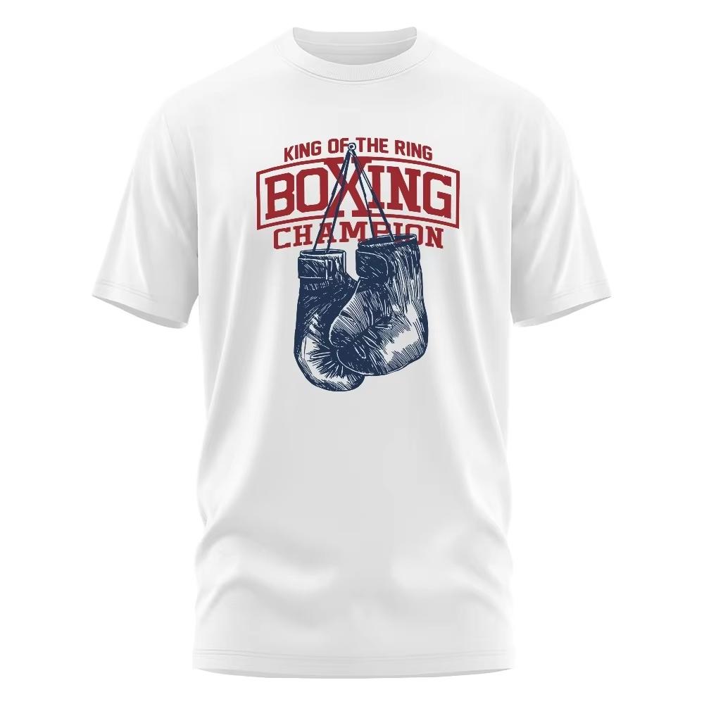 Unisex King of The Ring Boxing Champion Fashion Creative Funny Cotton T Shirt for Unisex Women Vintage GYM Apparel Tops Tees Y2K shirt S