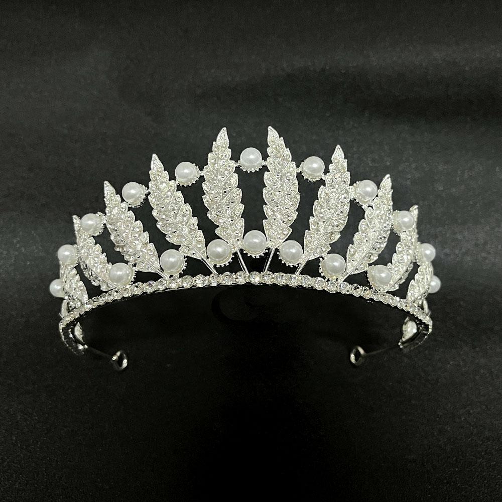 

Европейско-американская бриллиантовая корона с листьями, принцесса, циркон, головной убор для свадебных банкетов, модная тиара в виде капли воды, аксессуары для платья