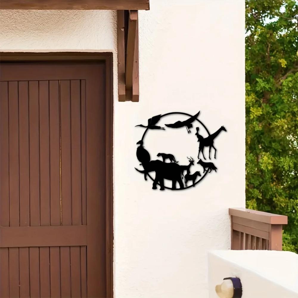 Wildlife Metal Wall Art – Animals Art Decor, kovové cedule pro divokou zvěř do obývacího pokoje, elegantní nástěnné závěsy a dekorace interiéru