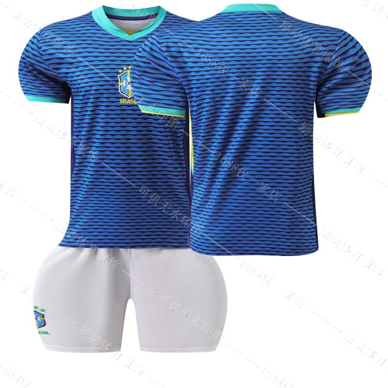 2024 European Cup football jersey set Brazil away jersey blue No. 10 Neymar jersey 20 Vinicius #16