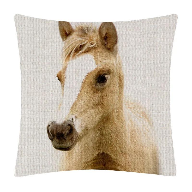 Bunny Donkey Fox Deer Hedgehog Bear Cock Duck Hippo Animals Posters Cushion Cover Decorative Pillows For Sofa Home Decor