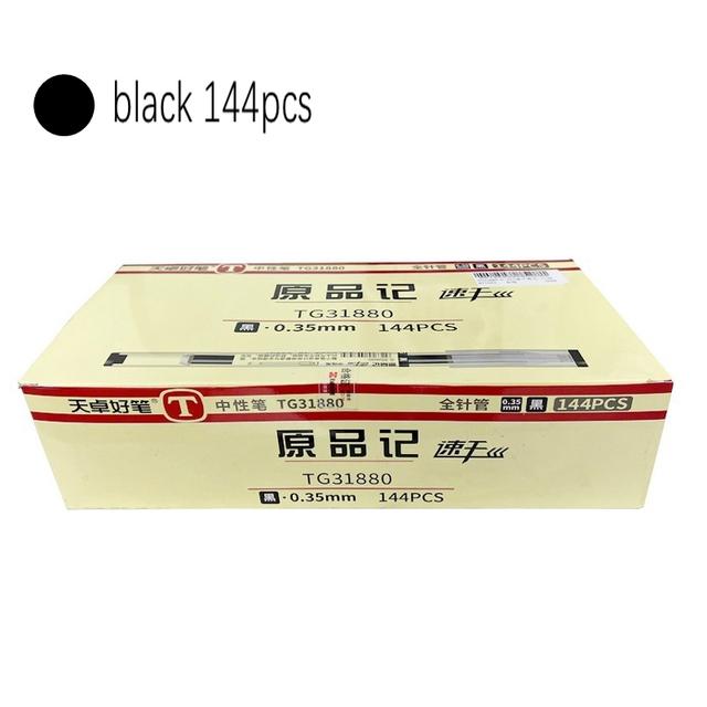144pcs 0.35mm Gel Pen Set Smooth Writing&Fastdry Black Blue Red Ink Ballpoint Pen Signature Exam School Office Stationery