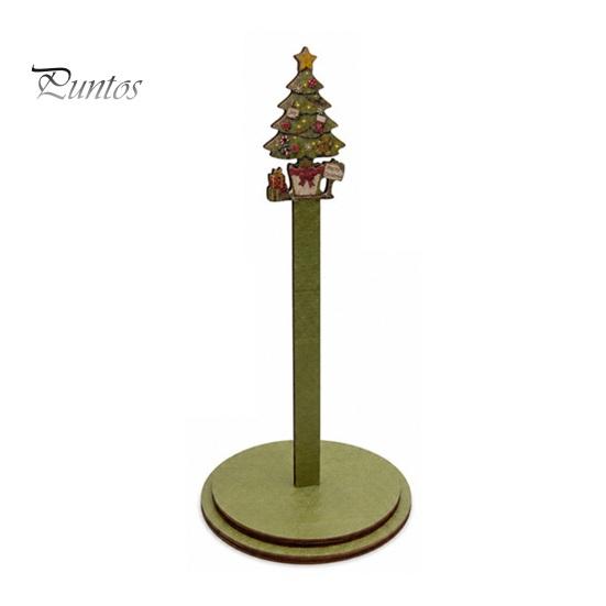 Decoración de Cocina Festiva Portarrollos de Papel de Cocina Navideño de Madera, Dispensador de Rollo 2D con Muñeco de Nieve, Estante Decorativo para Servilletas con Diseños de Papá Noel, Soporte para Comedor