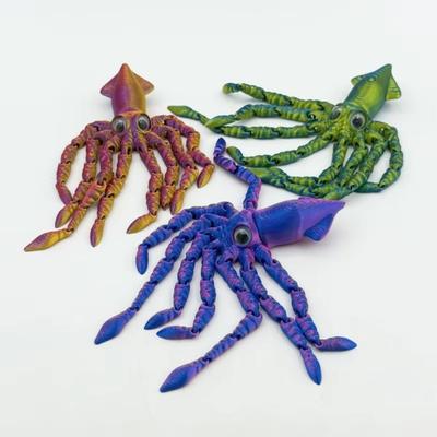 Action Figures 3D Printed Model Toy Movable Joints Octopus Model New Squid Model  For Kids Gift
