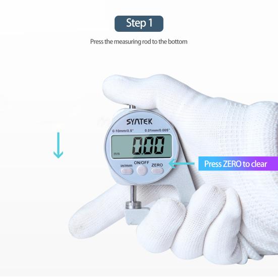 Digital Thickness Gauge High Precision Unit Conversion Pressing Operation Quick Measurement Thickness Measuring Gauge Meter Tool for Home