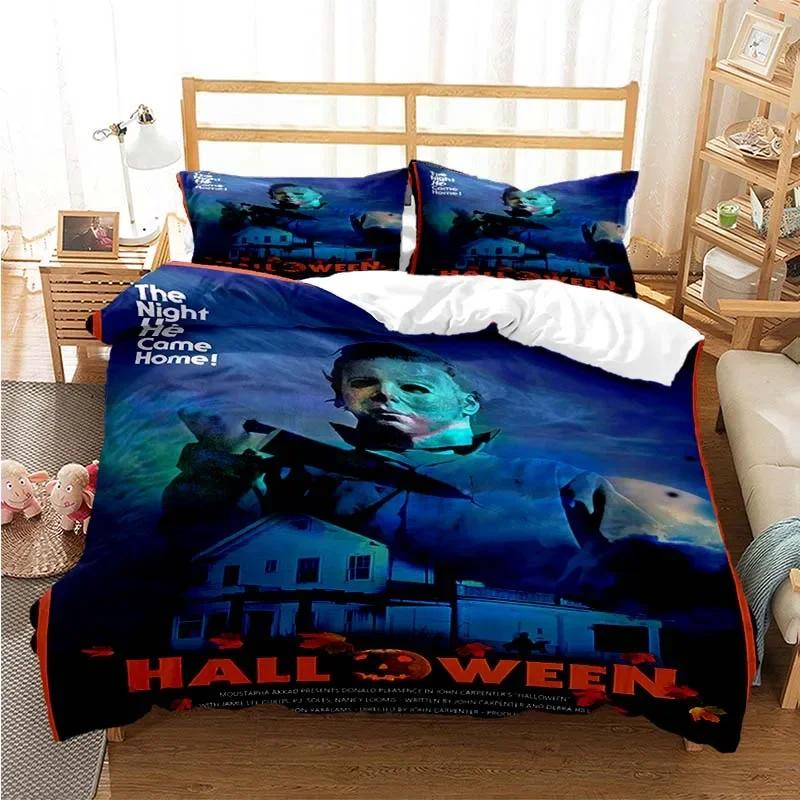 Halloween Michael Myers 3D Printed Bedding Set Duvet Covers Pillowcases Comforter Bedding Set Bedclothes Bed Linen