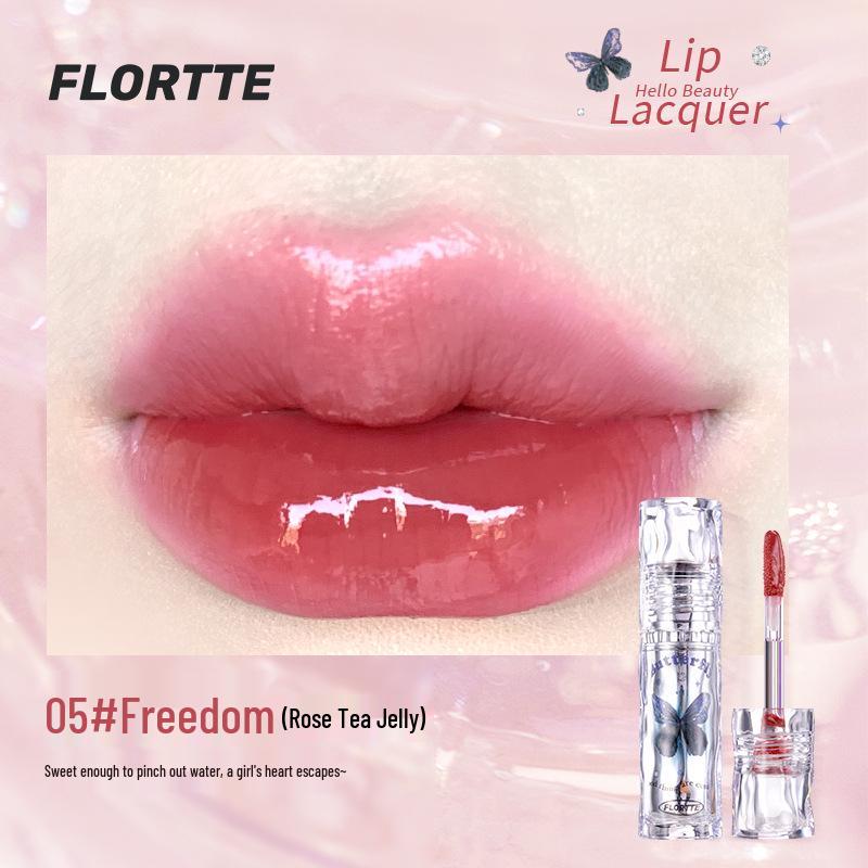 

FLORTTE/Floria Lip Lacquer: Stunning Melia Water Light Lipstick - Transfer-Resistant Cup Mirror Gloss.
