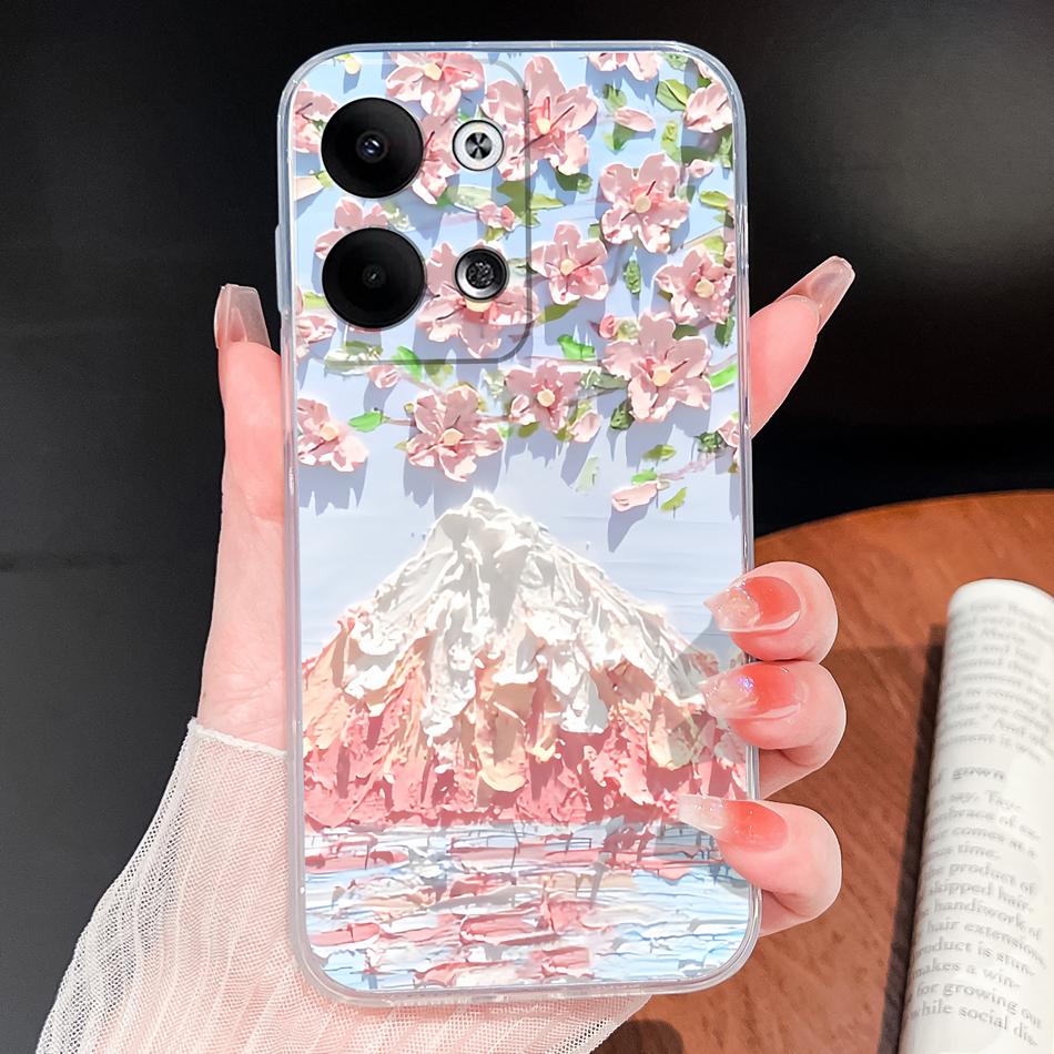 For Oppo Reno 9 Pro Plus 5G Phone Case Lovely Cartoon Soft TPU Transparent Silicone Lightweight Back Cover For Oppo Reno9 Funda