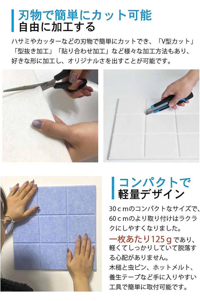 LINECY Soundproofing Sheet for Walls and Rentals, Sound-Absorbing Material, 30x30x0.9cm, Double-Sided Tape Included, High Density 230kgm³,