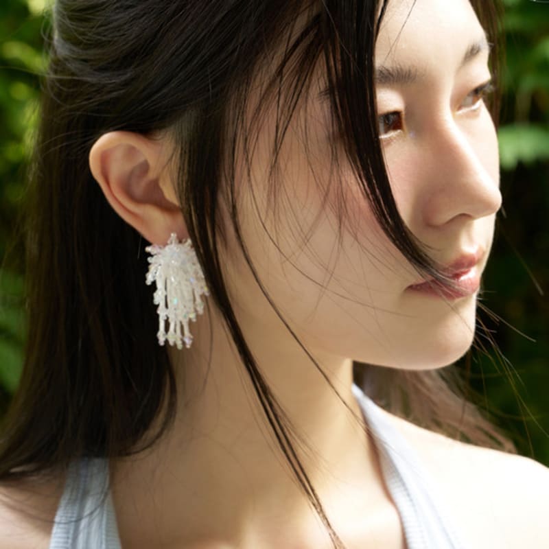 FANTASTIC PLANET White Festival Beads Earrings