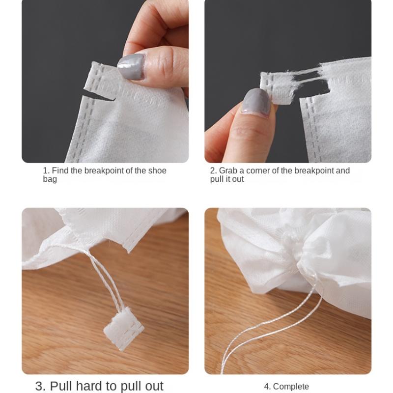 1PcsShoe Dust Covers Non-Woven Dustproof Drawstring Clear Storage Bag Travel Pouch Shoe Bags Drying Shoes Protect Shoes